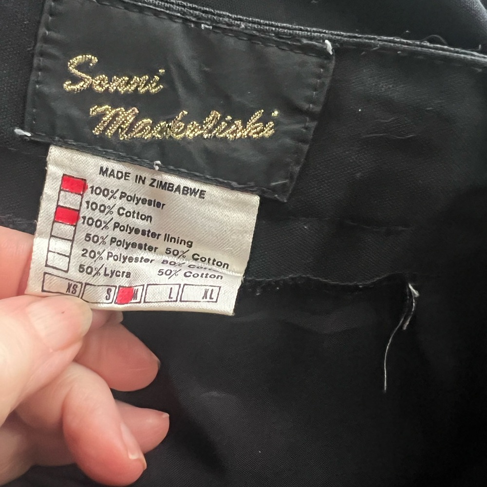 VTG. 80’s Sonni MackeliskI Zimbabwe Asymmetrical Leather figures Jacket Set. M - Picture 13 of 14